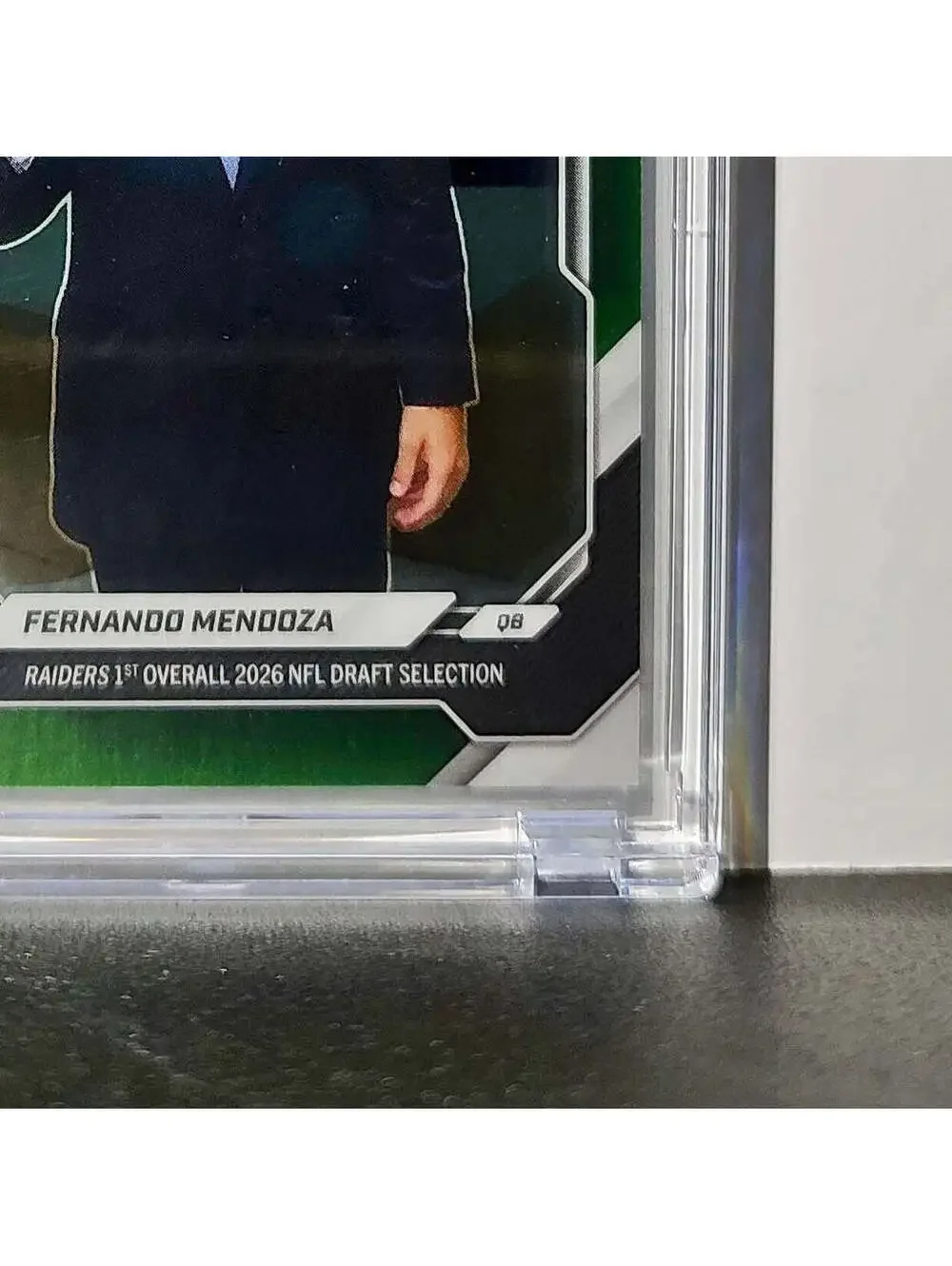 Fernando Mendoza Rookie 2026 Topps Now Draft Night Chrome Green Foil 39/99 Card